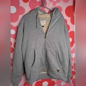 Weatherproof Vintage XL Gray Sherpa-Lined Hoodie